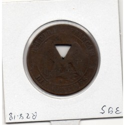 Monnaie  Napoléon III avec perforation triangle 1854 BB