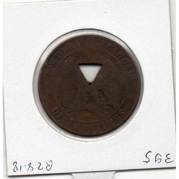 Monnaie  Napoléon III avec perforation triangle 1854 BB