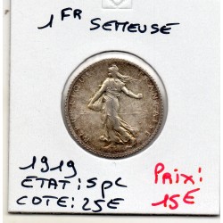 1 franc Semeuse Argent 1919 Spl, France pièce de monnaie