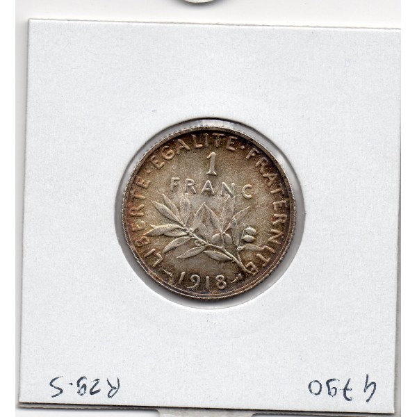 1 franc Semeuse Argent 1918 Spl, France pièce de monnaie
