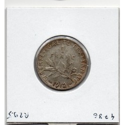 1 franc Semeuse Argent 1912 TTB+, France pièce de monnaie