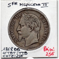 5 francs Napoléon III tête...