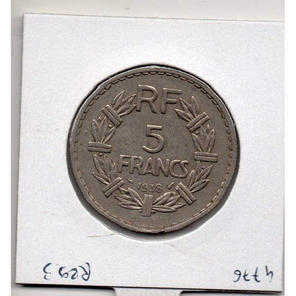 5 francs Lavrillier 1938 Sup-, France pièce de monnaie