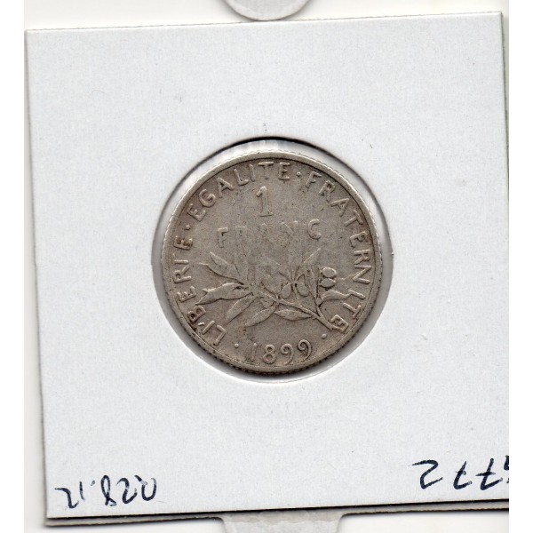 1 franc Semeuse Argent 1899 TTB-, France pièce de monnaie