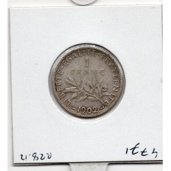 1 franc Semeuse Argent 1902 TB, France pièce de monnaie