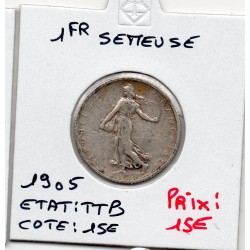 1 franc Semeuse Argent 1905 TTB, France pièce de monnaie