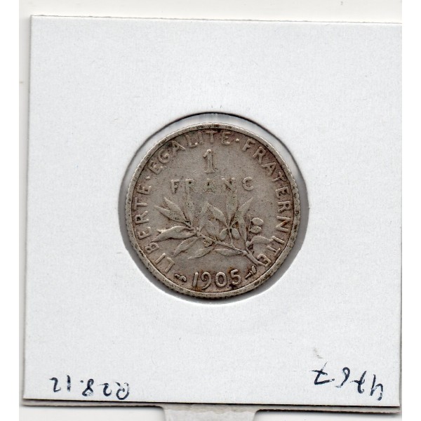 1 franc Semeuse Argent 1905 TTB, France pièce de monnaie