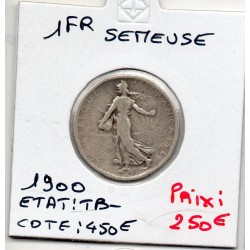 1 franc Semeuse Argent 1900 TB-, France pièce de monnaie