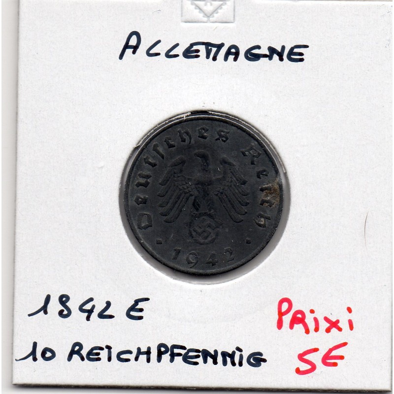 Allemagne 10 reichspfennig 1942 E, TTB+ KM 101 pièce de monnaie