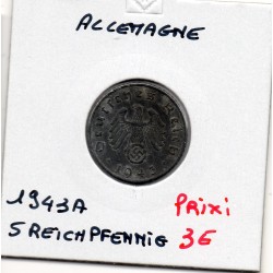 Allemagne 5 reichspfennig 1943 A, TTB KM 100 pièce de monnaie