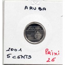 Aruba 5 cents 2001 Spl, KM 1 pièce de monnaie