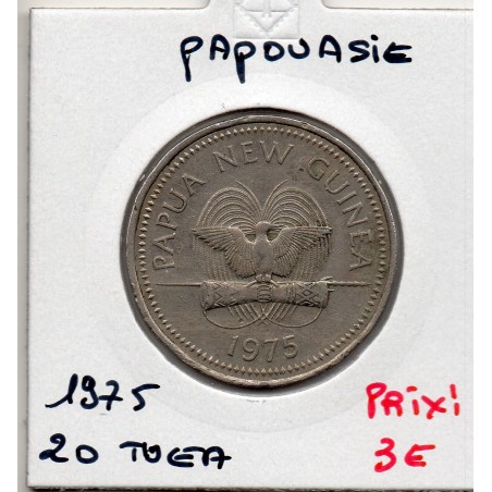 Papouasie nouvelle Guinée 20 Toea 1975 TTB, KM 5 pièce de monnaie
