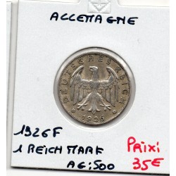 Allemagne 1 reichsmark 1926 F, TTB KM 44 pièce de monnaie