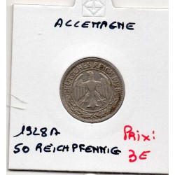 Allemagne 50 reichspfennig 1928 A, TTB KM 49 pièce de monnaie