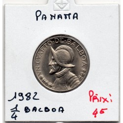 Panama 1/4 de Balboa 1982 FDC, KM 11.2a pièce de monnaie