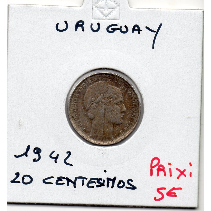 Uruguay 20 Centesimos 1942 TTB, KM 29 pièce de monnaie