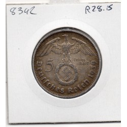 Allemagne 5 reichsmark 1939 B, TTB KM 94 pièce de monnaie