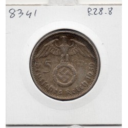 Allemagne 5 reichsmark 1939 F, TTB KM 94 pièce de monnaie