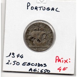 Portugal 2.5 escudos 1944 TTB, KM 580 pièce de monnaie