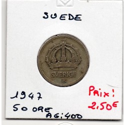 Suède 50 Ore 1948 TTB, KM 817 pièce de monnaie