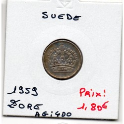 Suède 25 Ore 1959 TTB, KM 824 pièce de monnaie