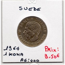 Suède 1 krona 1964 TTB, KM...