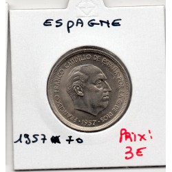 Espagne 25 pesetas 1957 *70 Spl, KM 787 pièce de monnaie