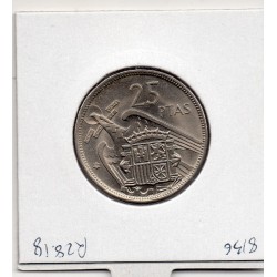 Espagne 25 pesetas 1957 *70 Spl, KM 787 pièce de monnaie