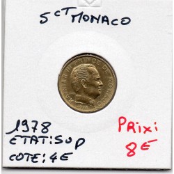 Monaco Rainier III 5 centimes 1978 Sup, Gad 145 pièce de monnaie