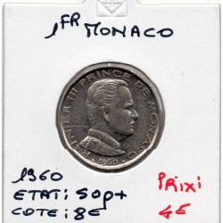 Monaco Rainier III 1 Franc 1960 Sup+, Gad 150 pièce de monnaie