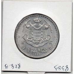 Monaco Louis II 5 francs 1945 Sup, Gad 135 pièce de monnaie