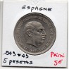 Espagne 5 pesetas 1949 *49 Sup, KM 778 pièce de monnaie