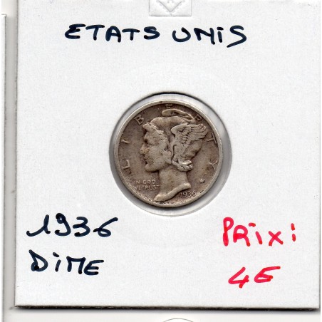 Etats Unis dime 1936 TTB, KM 140 pièce de monnaie