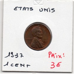 Etats Unis 1 cent 1937 Spl, KM 132 pièce de monnaie