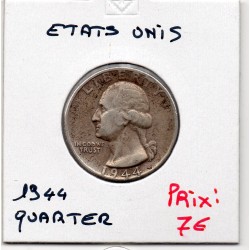 Etats Unis Quarter ou 1/4 Dollar 1944 TTB-, KM 164 pièce de monnaie