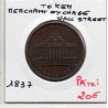 Etats Unis Jeton Merchant Exchange Token Wall street 1837 pièce de monnaie