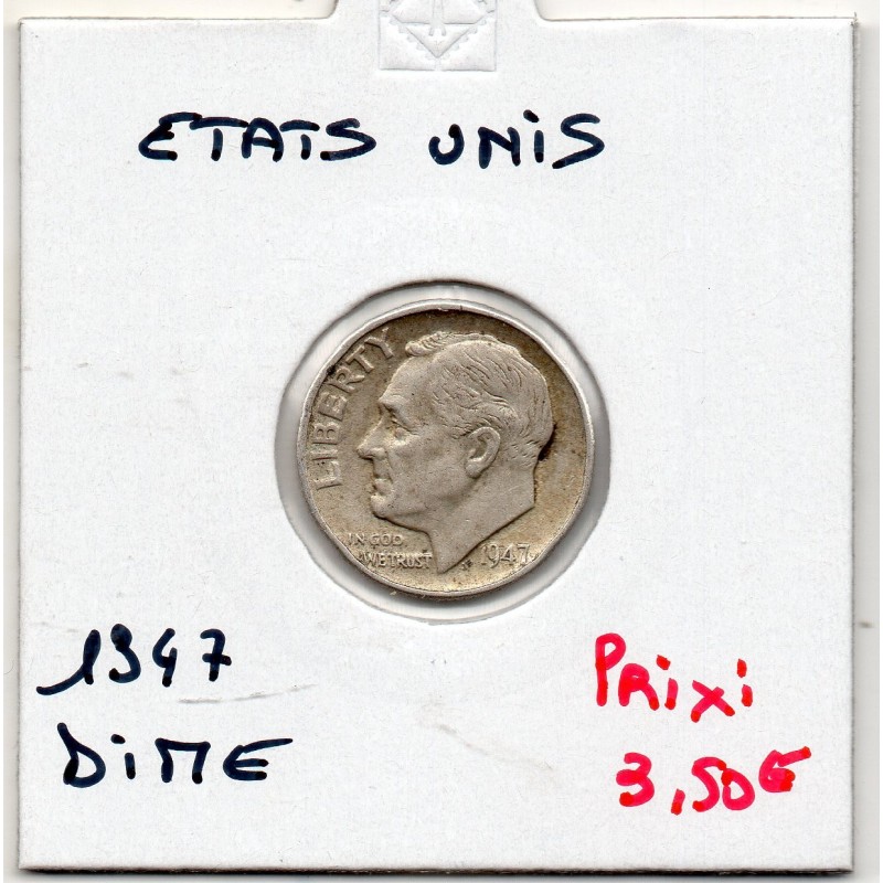 Etats Unis dime 1947 TTB+, KM 195 pièce de monnaie