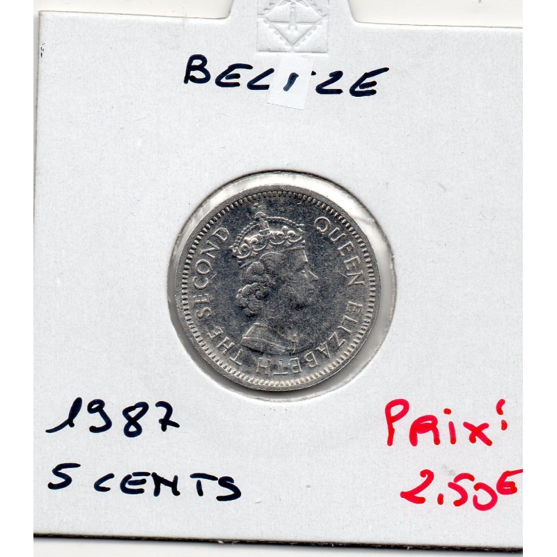 Belize 5 cents 1987 Spl, KM 34a pièce de monnaie