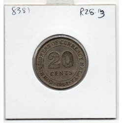 Malaya 20 cents 1948 Sup, KM 9 pièce de monnaie