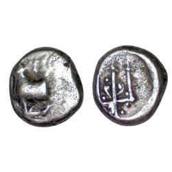 Thrace, Bizantion Hemidrachme argent (-387 à -340) Taureau et Trident