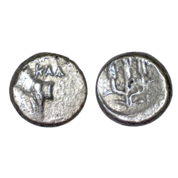 Thrace, Bizantion Hemidrachme argent (-387 à -340) Taureau et Trident