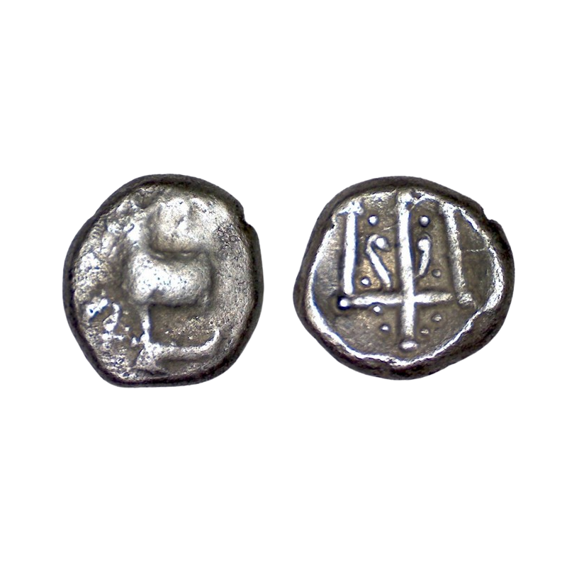 Thrace, Bizantion Hemidrachme argent (-387 à -340) Taureau et Trident