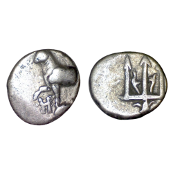 Thrace, Bizantion Hemidrachme argent (-387 à -340) Taureau et Trident