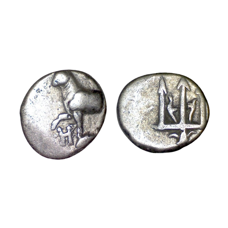 Thrace, Bizantion Hemidrachme argent (-387 à -340) Taureau et Trident