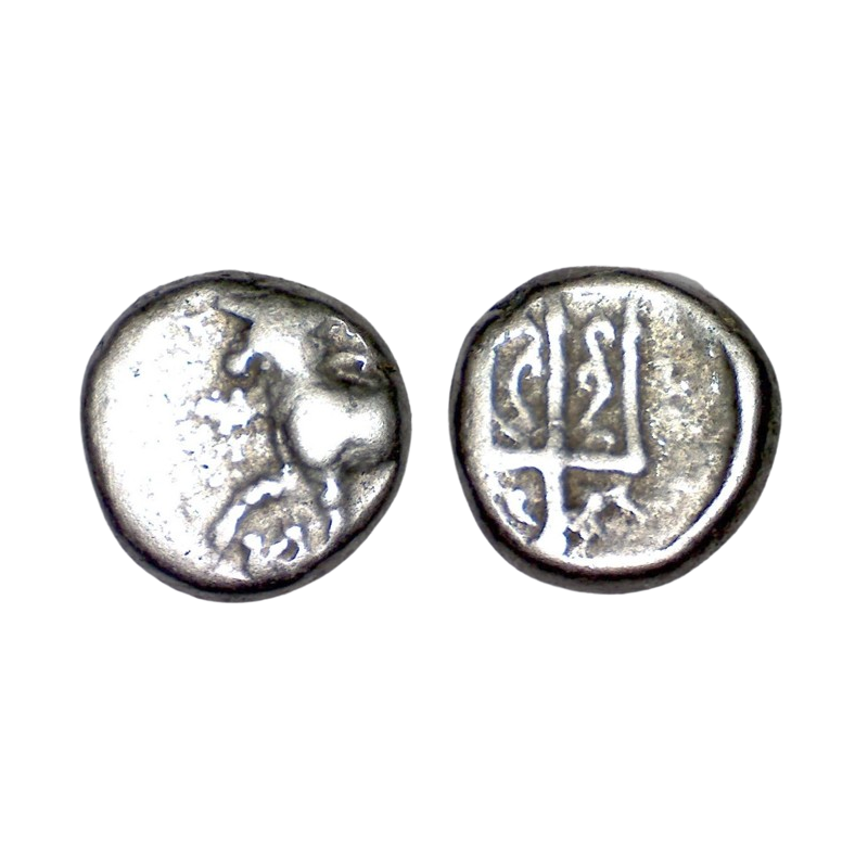 Thrace, Bizantion Hemidrachme argent (-387 à -340) Taureau et Trident