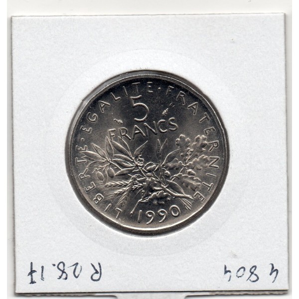 5 francs Semeuse Cupronickel 1990 FDC, France pièce de monnaie