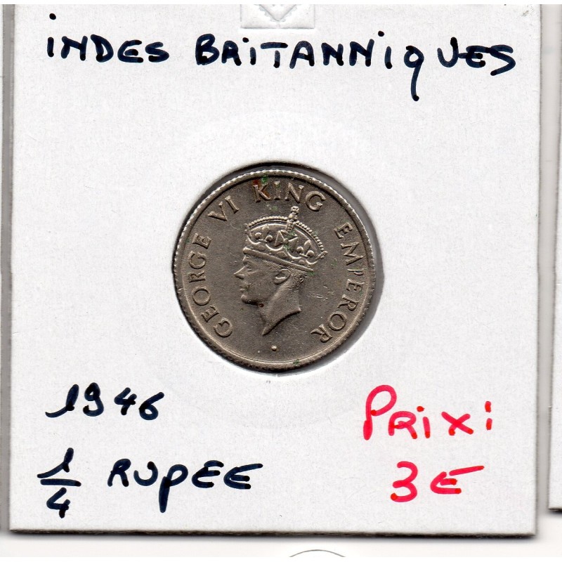 Inde Britannique 1/4 rupee 1946 Sup, KM 548 pièce de monnaie