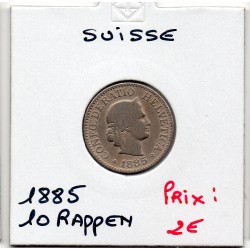 Suisse10 rappen 1885 TB, KM 27 pièce de monnaie