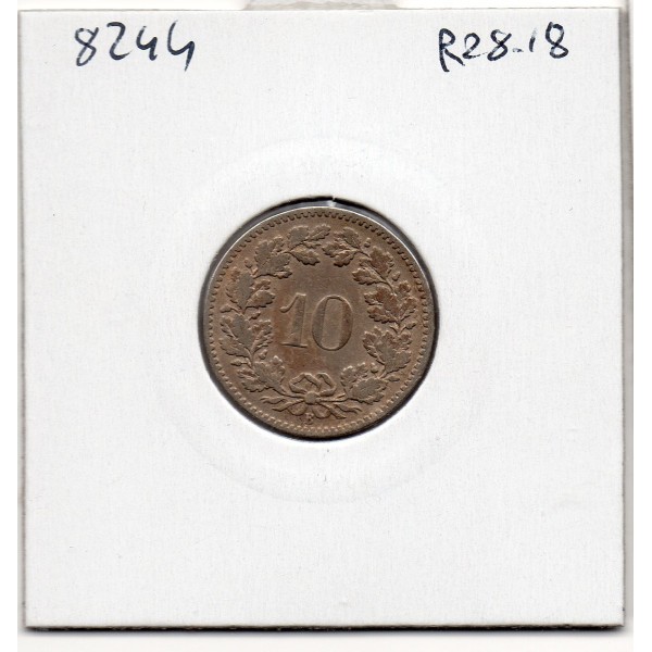 Suisse10 rappen 1885 TB, KM 27 pièce de monnaie