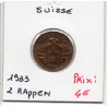 Suisse 2 rappen 1933 TTB, KM 4.2a pièce de monnaie